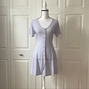 Purple Button Down Mini Dress